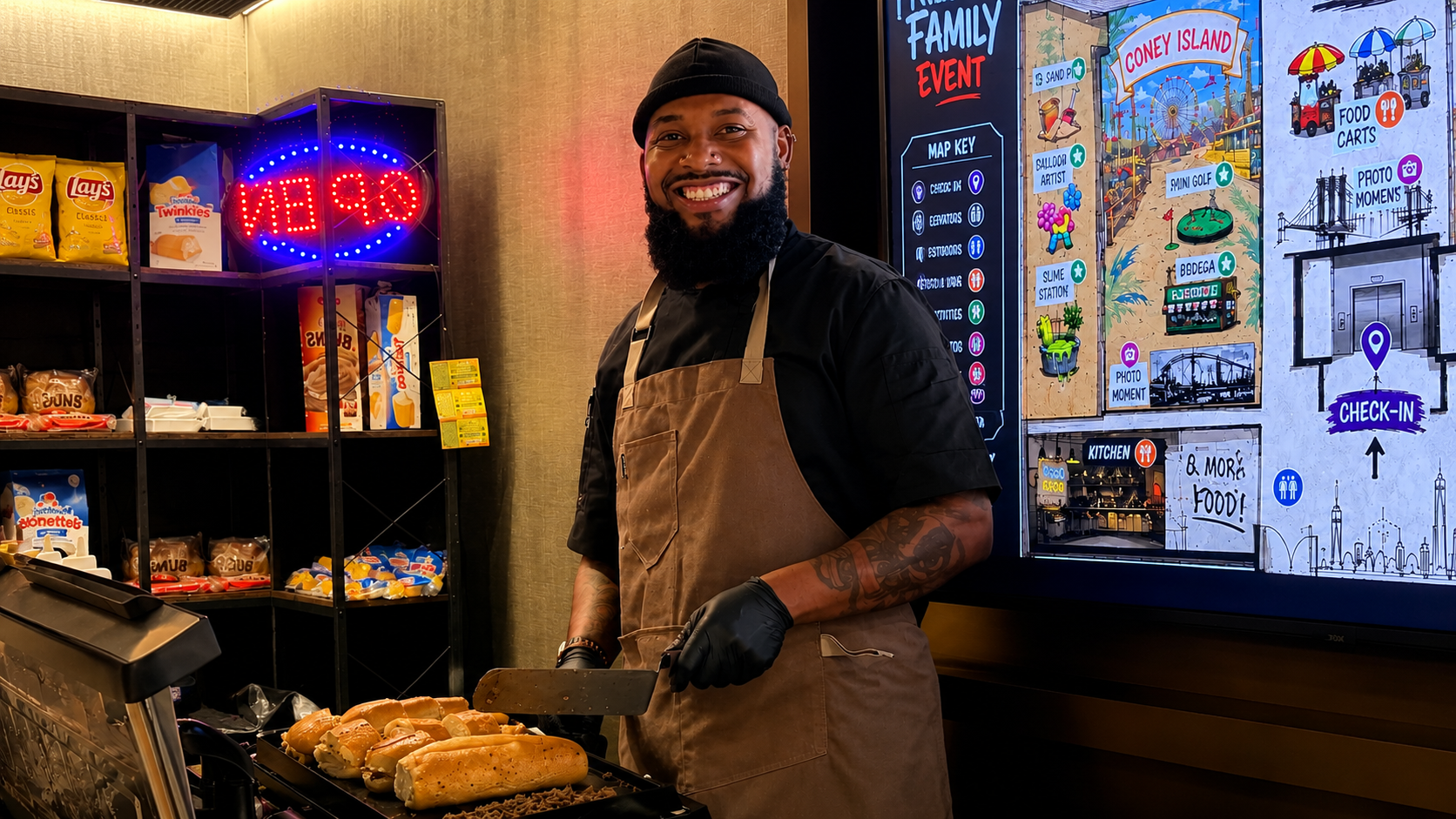 Chef making sandwiches